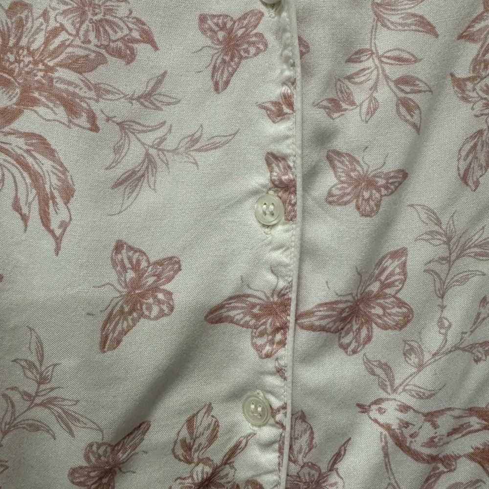 Topshop Bird Printed Pajama Top Sz 6 - Picture 2 of 8